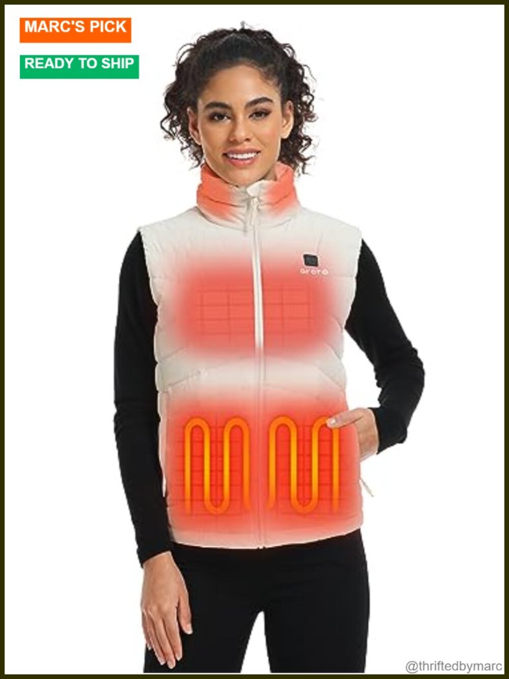 Heated Down Vest with Battery, 800 Fill Power, 4 Heating Zones, Women's